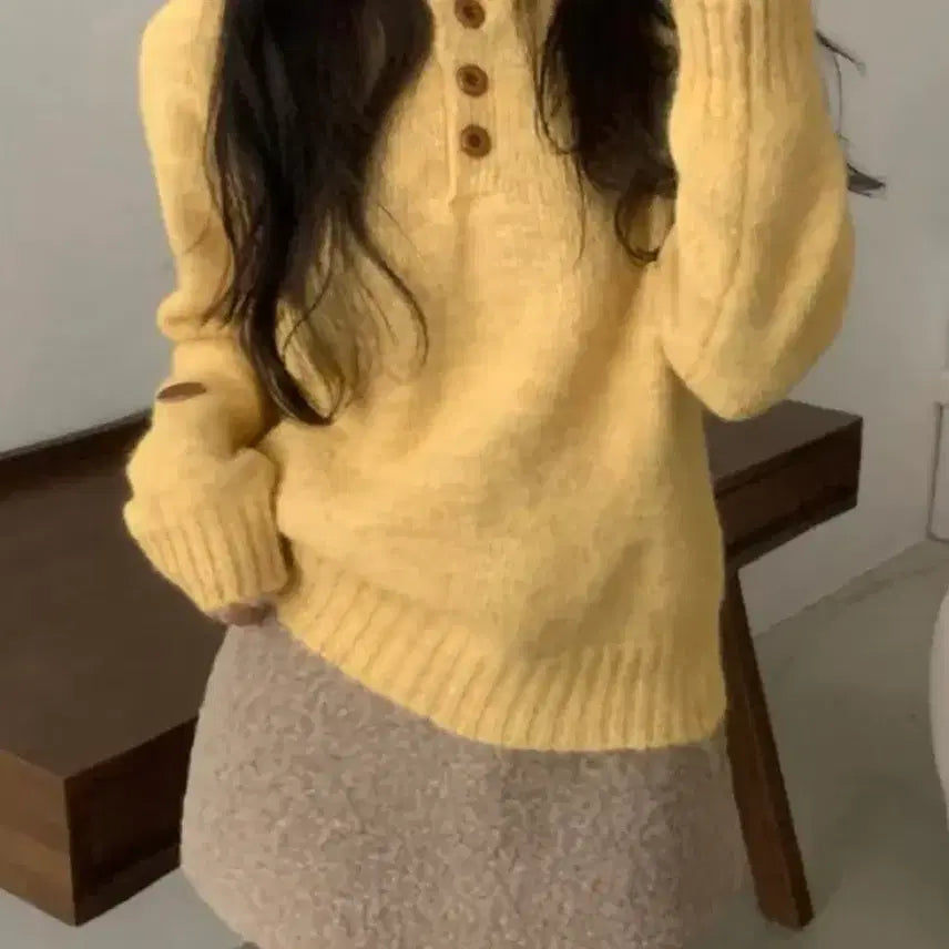 [BUNJANG] Unicolor Half Sweater / 단색 하프 스웨터