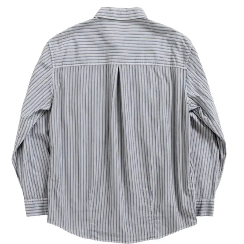 [BUNJANG] Hatching Room Long Dobby Striped Shirt / 해칭룸 2Pk 셔츠 롱 도비 스트라이프 다이드 그레이
