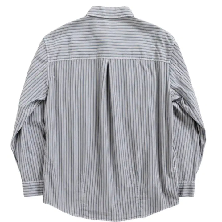 [BUNJANG] Hatching Room Long Dobby Striped Shirt / 해칭룸 2Pk 셔츠 롱 도비 스트라이프 다이드 그레이