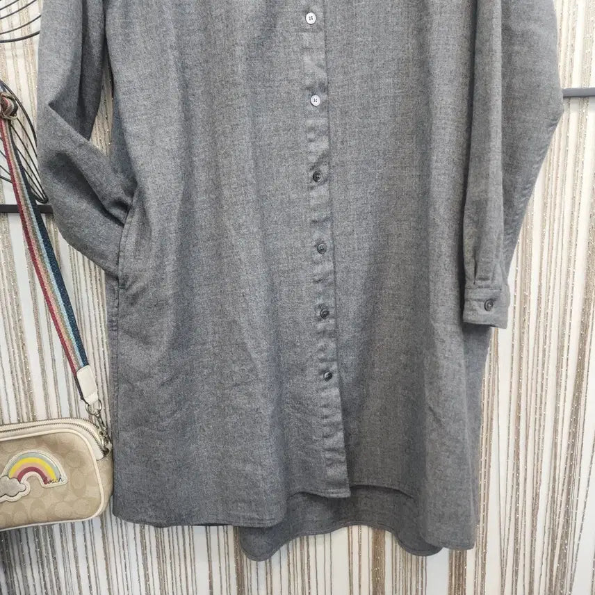 [BUNJANG] LUDDIA.K Long A-Line Shirt Dress / LUDDIA.K  롱 원피스형 셔츠ㅡA라인  55ㅡ66 free