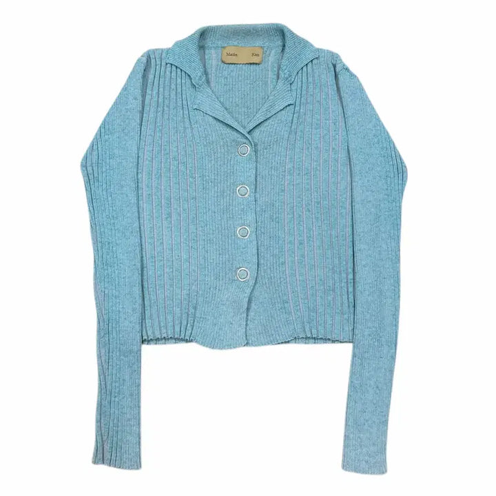 [BUNJANG] Matinkim Snap Button Collar Knit Cardigan / 마뗑킴 스냅 버튼 카라 니트 가디건
