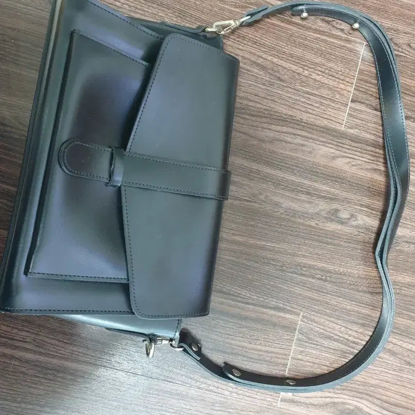 [BUNJANG] Black Leather Shoulder Bag/Tote / (특가) 블랙 숄더백 겸 토트백