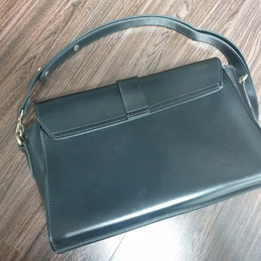 [BUNJANG] Black Leather Shoulder Bag/Tote / (특가) 블랙 숄더백 겸 토트백