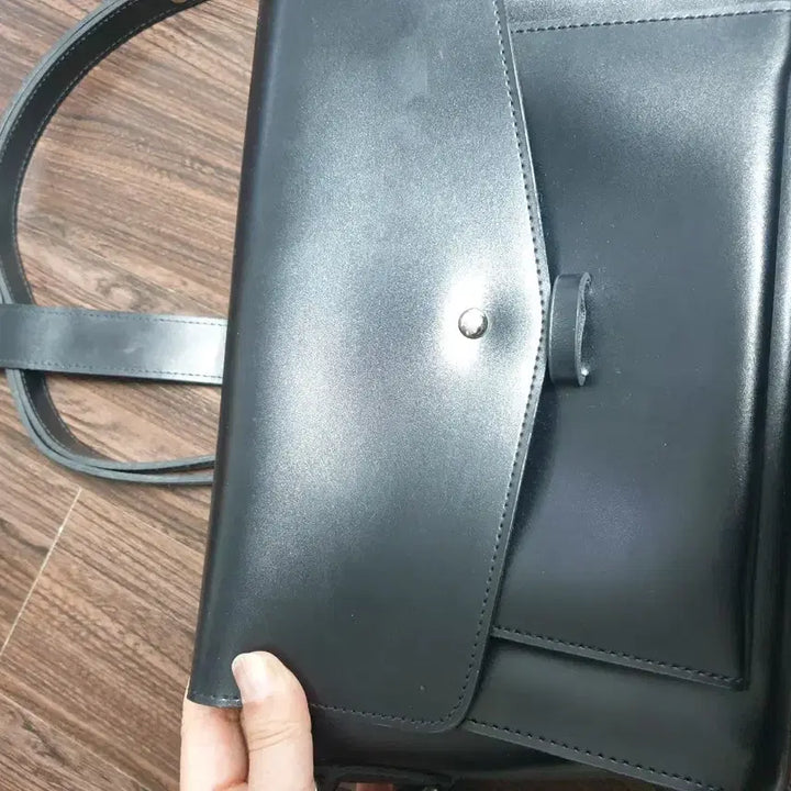 [BUNJANG] Black Leather Shoulder Bag/Tote / (특가) 블랙 숄더백 겸 토트백