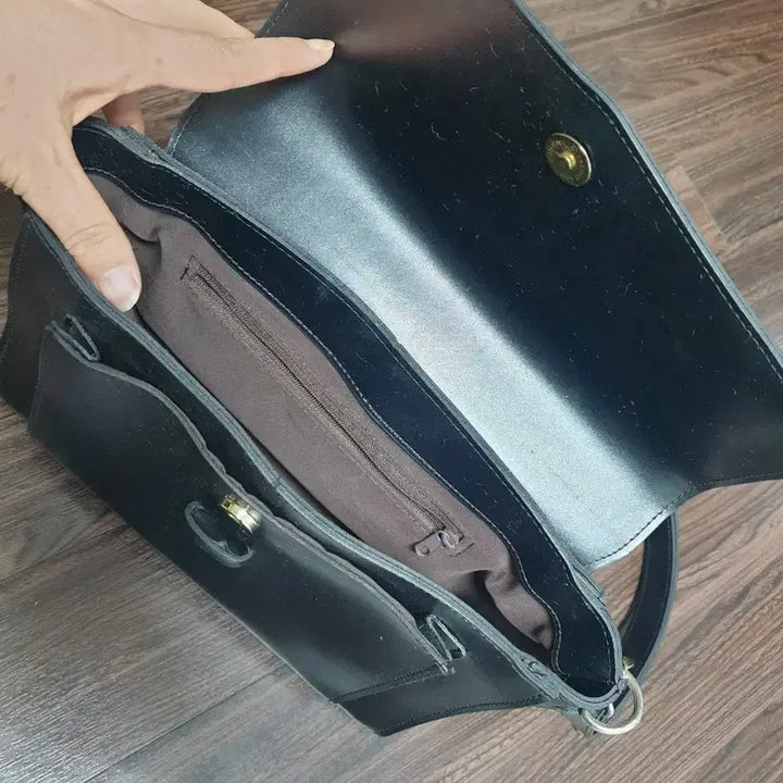 [BUNJANG] Black Leather Shoulder Bag/Tote / (특가) 블랙 숄더백 겸 토트백
