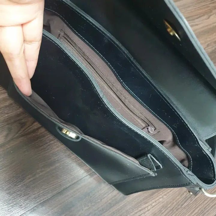 [BUNJANG] Black Leather Shoulder Bag/Tote / (특가) 블랙 숄더백 겸 토트백