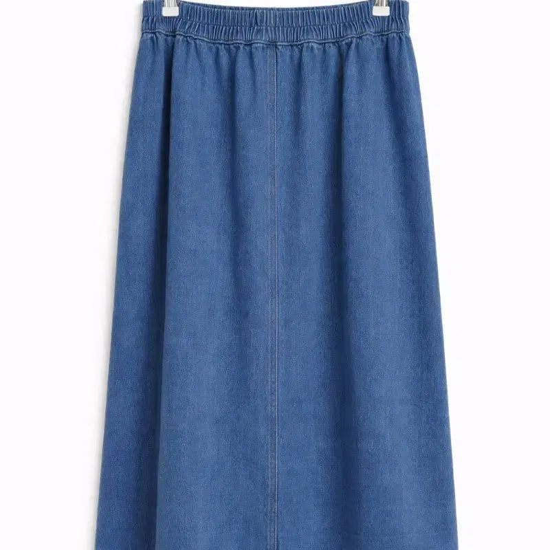[SOLD OUT] 청 데님 롱 스커트 단추 스커트