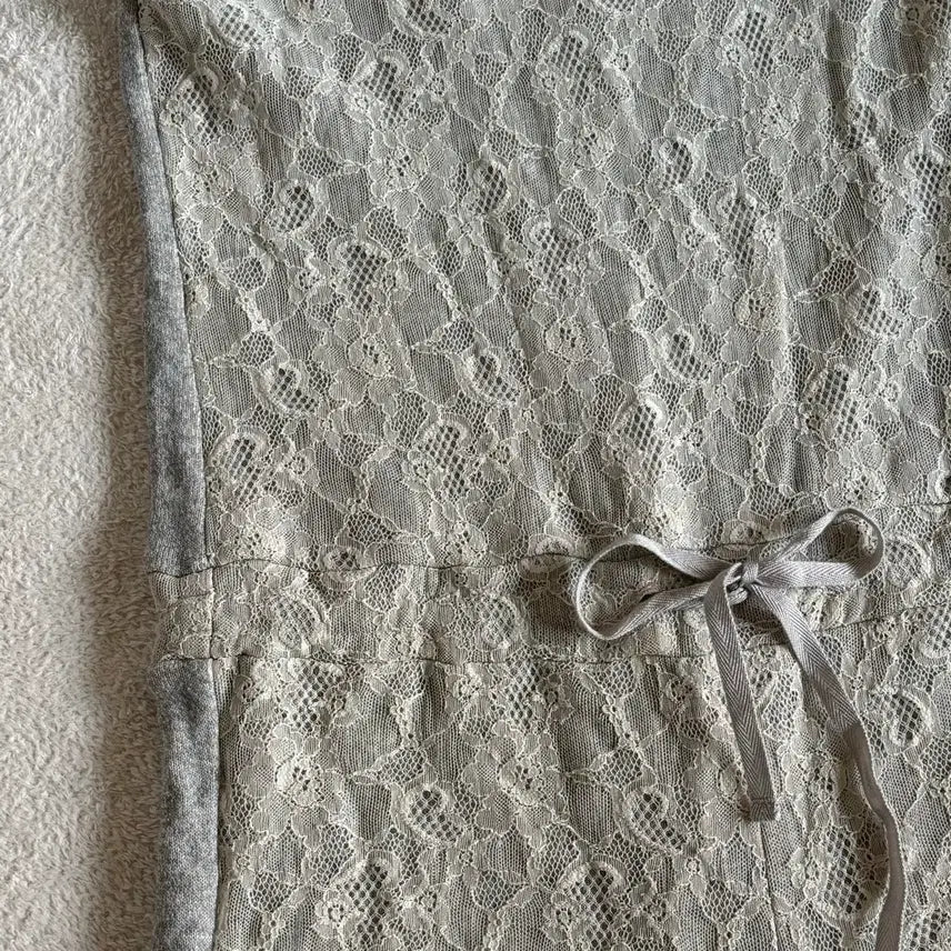 [BUNJANG] Vintage Grey Lace Romper Shorts / 일본빈티지 그레이 레이스 일체형 반바지 롬퍼