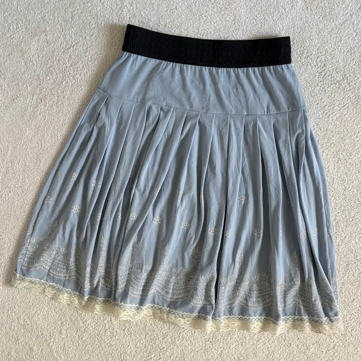 [BUNJANG] Lune Moire Blue Vintage Skirt / 일본빈티지 lune moire 블루 스커트