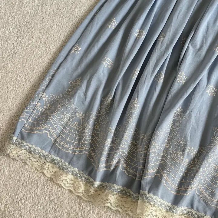 [BUNJANG] Lune Moire Blue Vintage Skirt / 일본빈티지 lune moire 블루 스커트