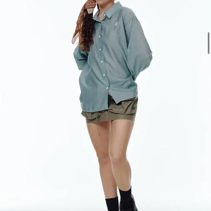 [BUNJANG] Centaur Wrinkle Oversized Shirt - Blue / 센토르 링클 오버핏 셔츠 블루