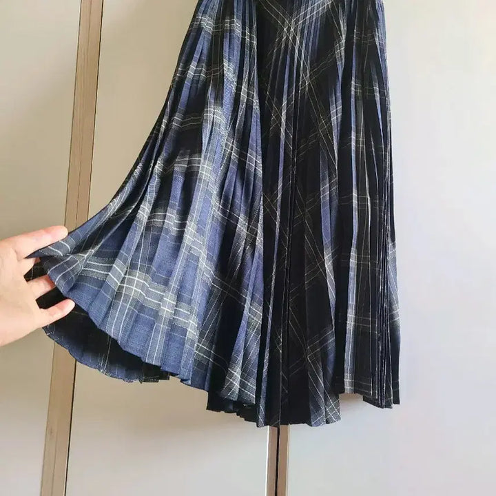 [BUNJANG] HAZZYS Check Pleated Long Skirt / 2024HAZZYS체크 플리츠 롱 스커트
