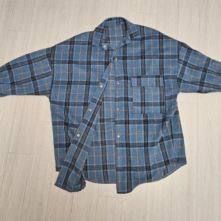 [BUNJANG] Unisex Balloon Fit Wool Check Shirt / 남녀공용 벌룬핏 울 체크남방 free사이즈