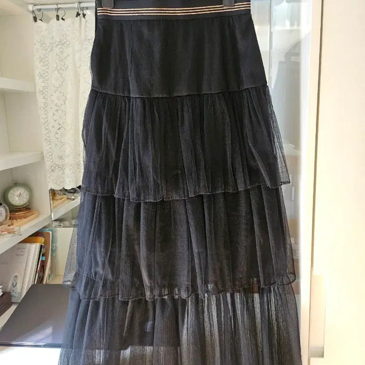 [BUNJANG] It MICHAA Black See-through Layered Long Skirt / 잇미샤 블랙시스루 스커트 택도안땐 새상품