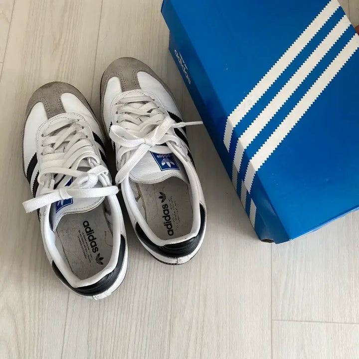 [BUNJANG] Adidas Samba Vegan White Black Sneakers / 아디다스 삼바 비건 화이트 블랙 225