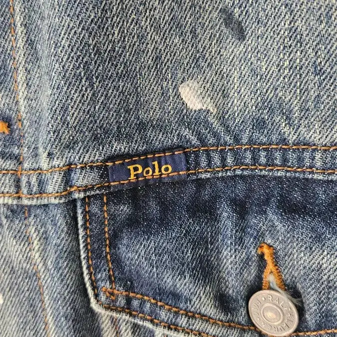 [BUNJANG] Polo Ralph Lauren Paint Splatter Denim Jacket / 폴로 랄프로렌 페인트 스플레터 데님 자켓 청자켓