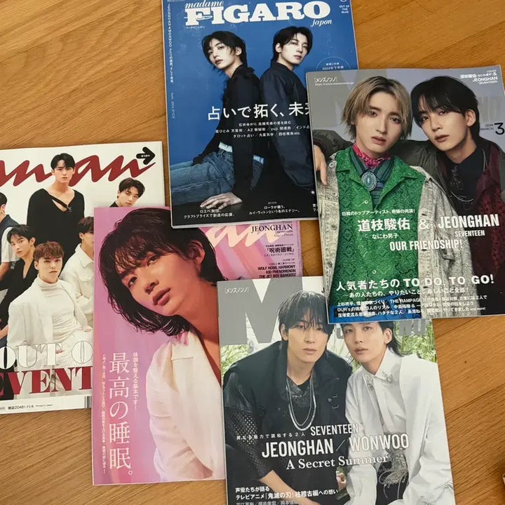 [BUNJANG] Seventeen Jeonghan Wonwoo Magazine Bundle Set / 세븐틴 일본 잡지 정한 원우 피가로 앙앙 맨즈논노 모노튜브
