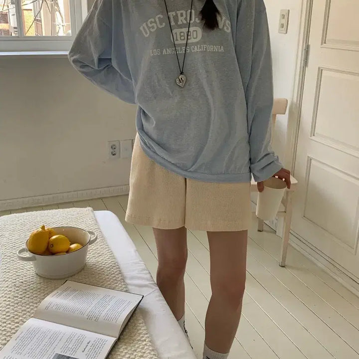 [BUNJANG] Ponyde Waffle Short Pants (Cream) / 새상품/재고세일) 포니드 와플 숏 팬츠 반바지 (크림)