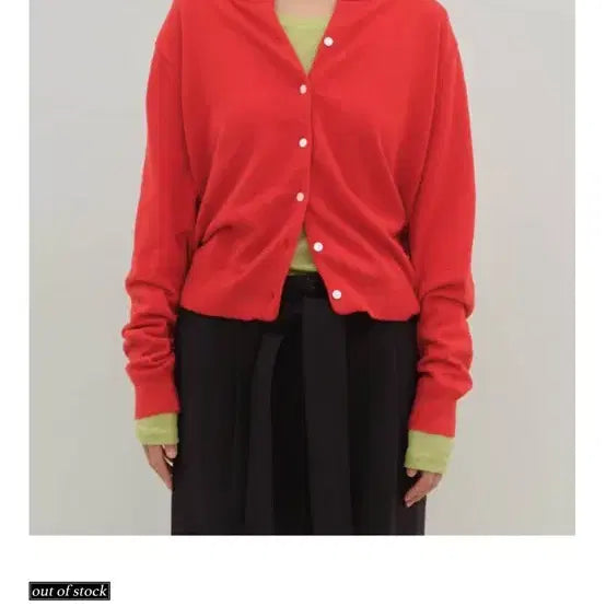 [BUNJANG] OwnMood Red Lace Embroidered Cardigan / OwnMood 레드가디건