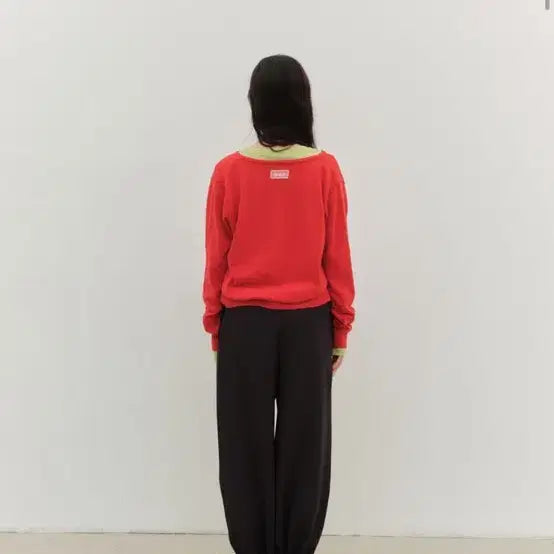 [BUNJANG] OwnMood Red Lace Embroidered Cardigan / OwnMood 레드가디건