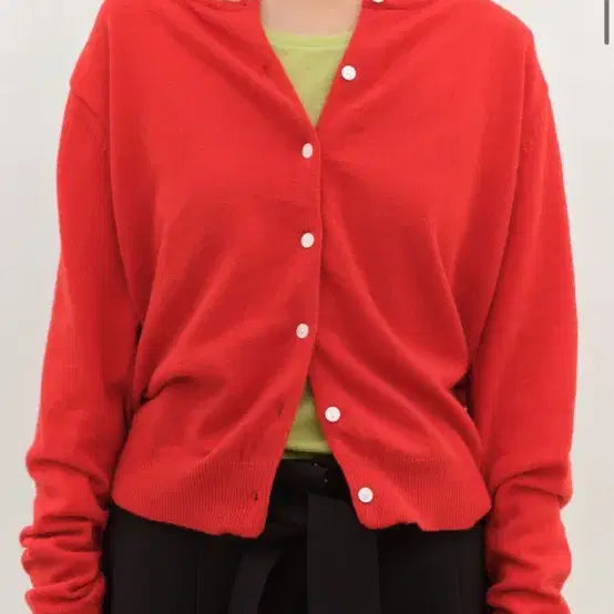[BUNJANG] OwnMood Red Lace Embroidered Cardigan / OwnMood 레드가디건