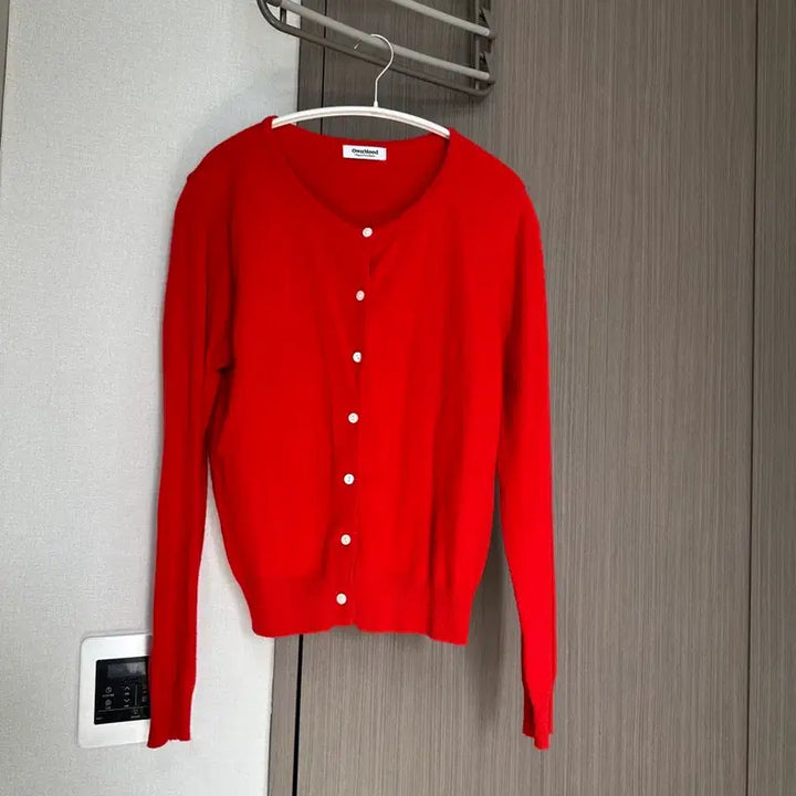 [BUNJANG] OwnMood Red Lace Embroidered Cardigan / OwnMood 레드가디건