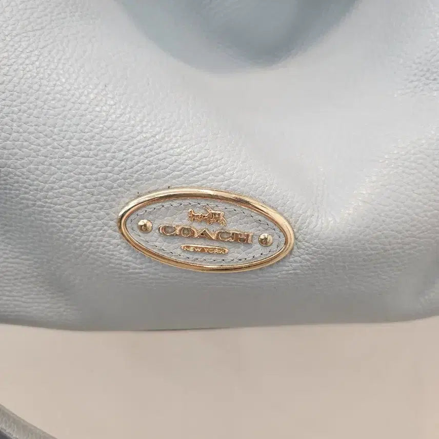 [BUNJANG] Coach Sky Blue Leather Shoulder Bag / 코치 하늘색 가죽 숄더백