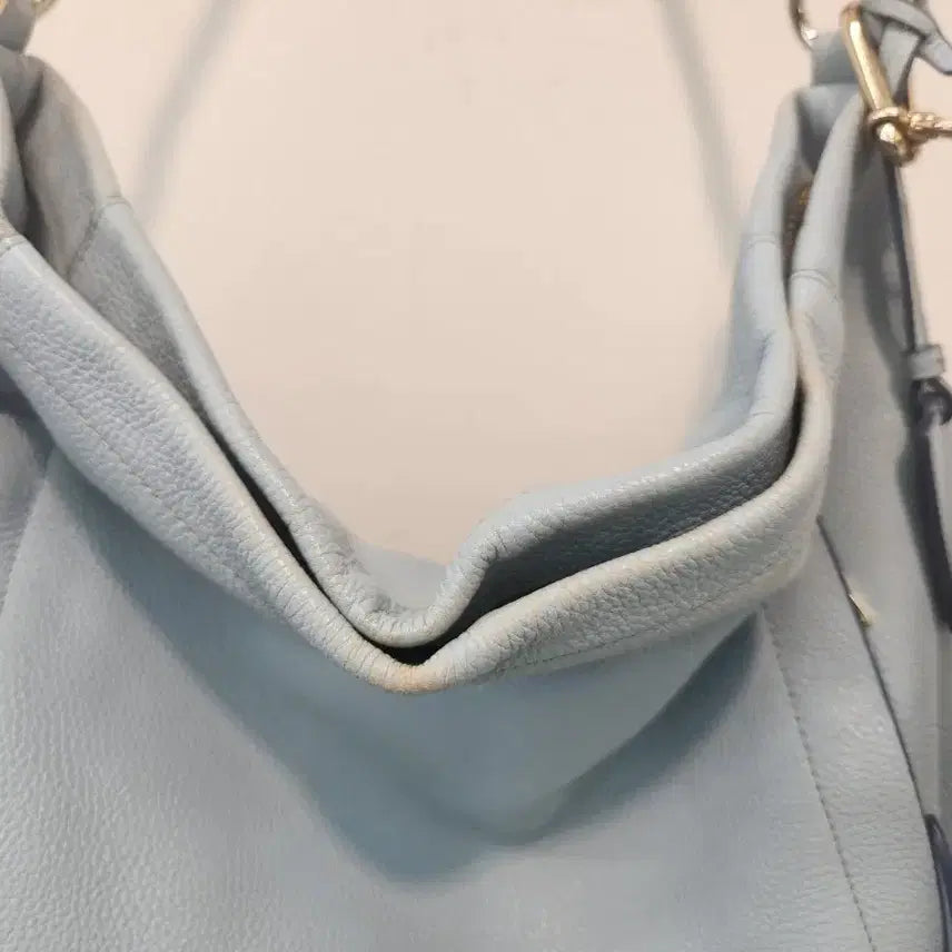 [BUNJANG] Coach Sky Blue Leather Shoulder Bag / 코치 하늘색 가죽 숄더백