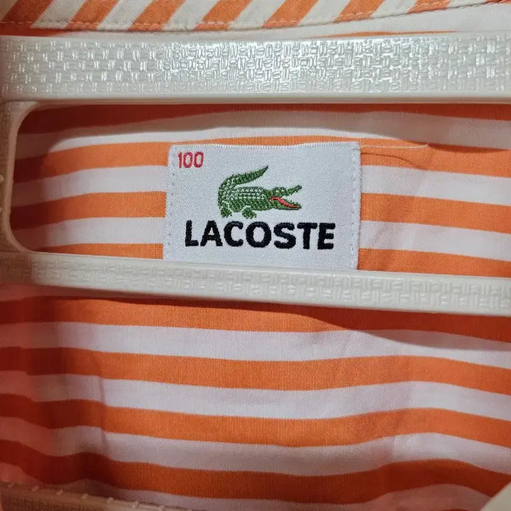 [BUNJANG] Lacoste Striped Shirt Orange / 라코스테 스트라이프 셔츠 오렌지