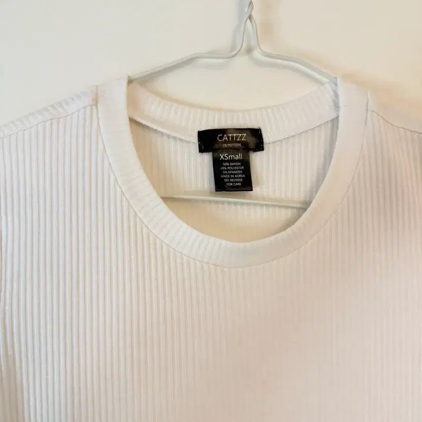 [BUNJANG] White Ribbed Mini Dress / 화이트 골지 미니 원피스(새상품)