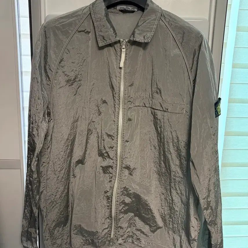 [BUNJANG] Stone Island Nylon Metal Overshirt - XXL (Ice) / 스톤아일랜드 22SS 나일론 메탈 오버셔츠 XXL(아이스)