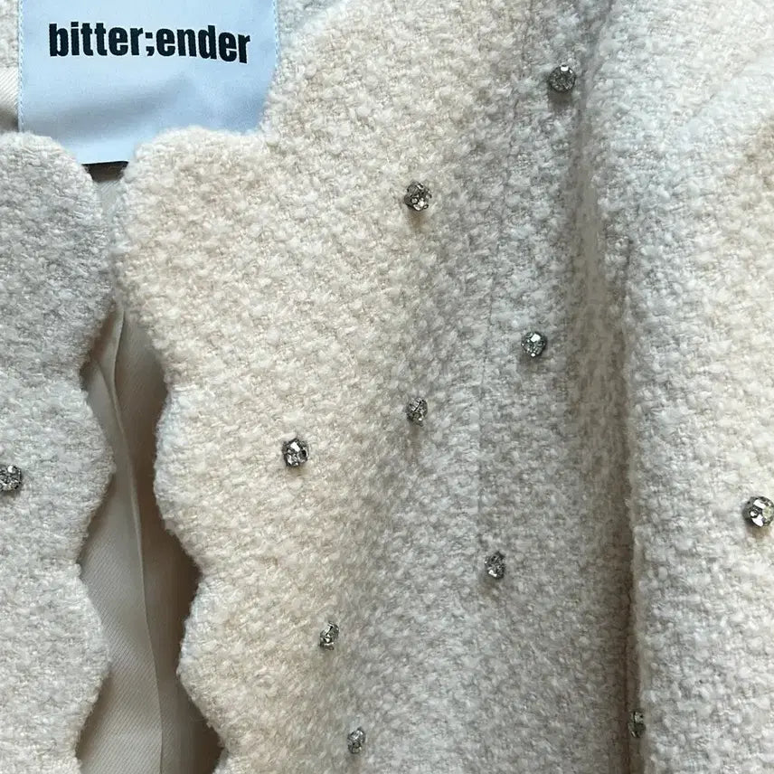 [BUNJANG] Bitter:ender Tweed Jacket with Cubic Detail / bitter:ender 트위드 자켓 아이보리 큐빅