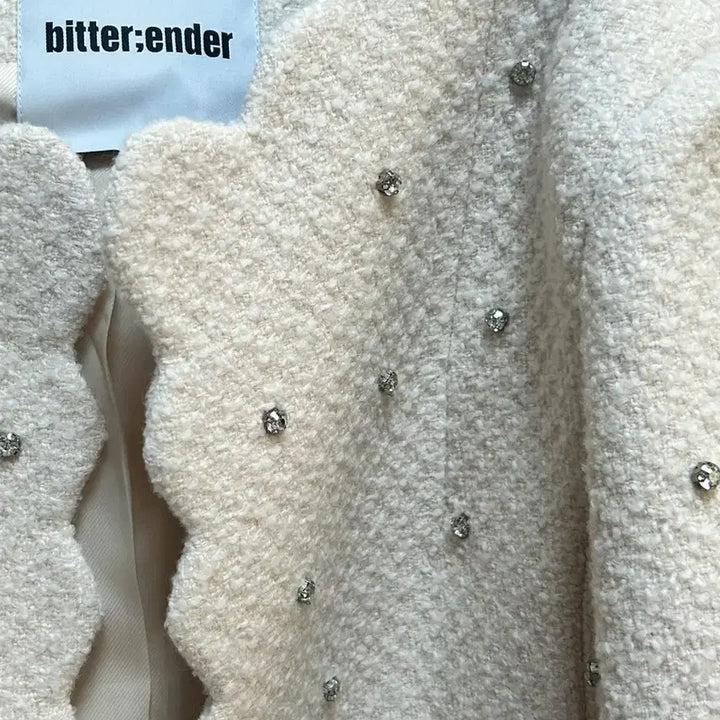 [BUNJANG] Bitter:ender Tweed Jacket with Cubic Detail / bitter:ender 트위드 자켓 아이보리 큐빅