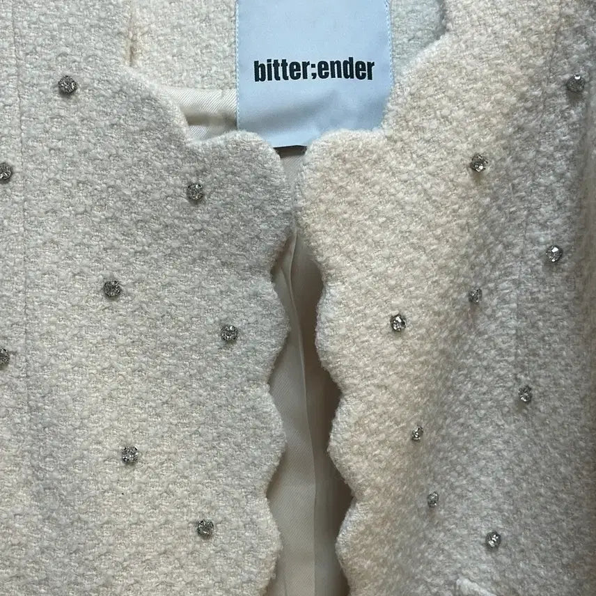 [BUNJANG] Bitter:ender Tweed Jacket with Cubic Detail / bitter:ender 트위드 자켓 아이보리 큐빅