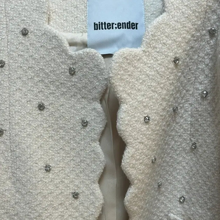 [BUNJANG] Bitter:ender Tweed Jacket with Cubic Detail / bitter:ender 트위드 자켓 아이보리 큐빅