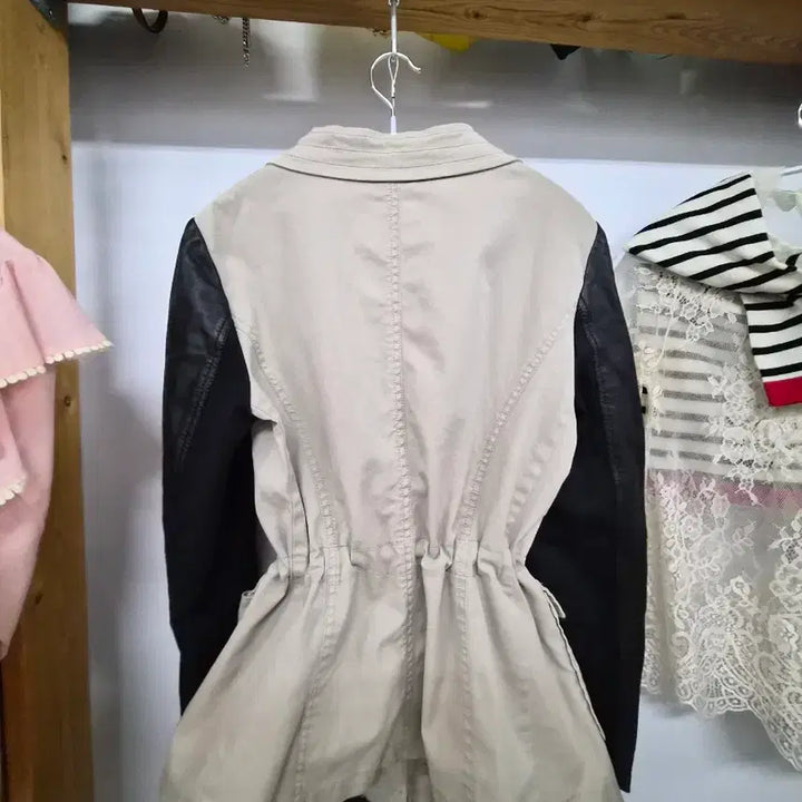 [BUNJANG] DKNY Leather Trimmed Spandex Jacket / DKNY 가죽 트리밍 스판 자켓