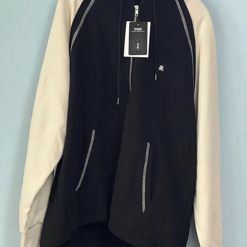 [BUNJANG] Alice Double Line Hoodie Zip-up (Black) - L / 알리스 / 더블 라인 후드 집업(블랙) / L