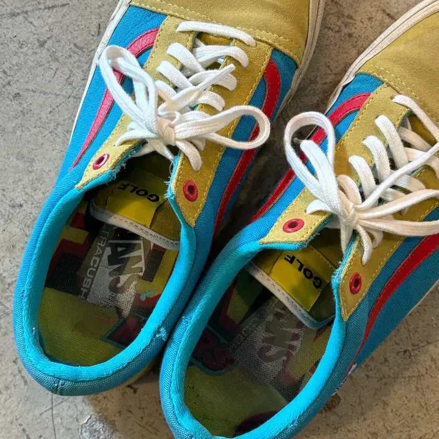 [BUNJANG] Golf Wang Vans Old Skool Pro Yellow Sneakers / [275] 반스 골프왕 올드스쿨프로 옐로우