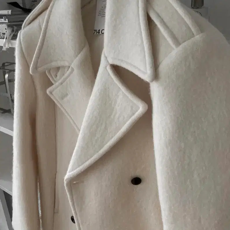 [BUNJANG] London Flat Alpaca Pea Coat / 런던플랏 알파카 피코트