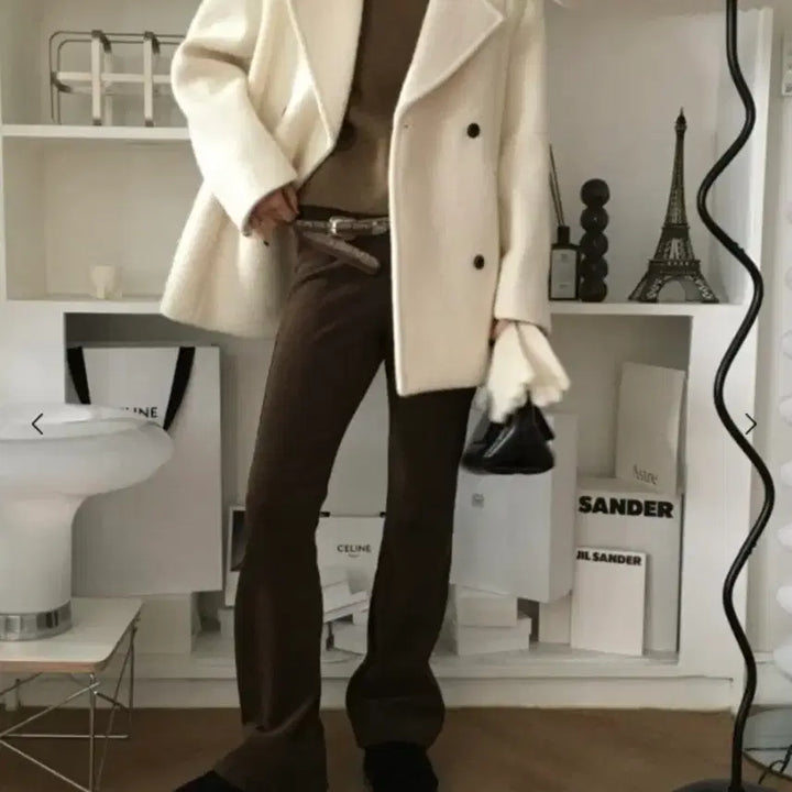 [BUNJANG] London Flat Alpaca Pea Coat / 런던플랏 알파카 피코트