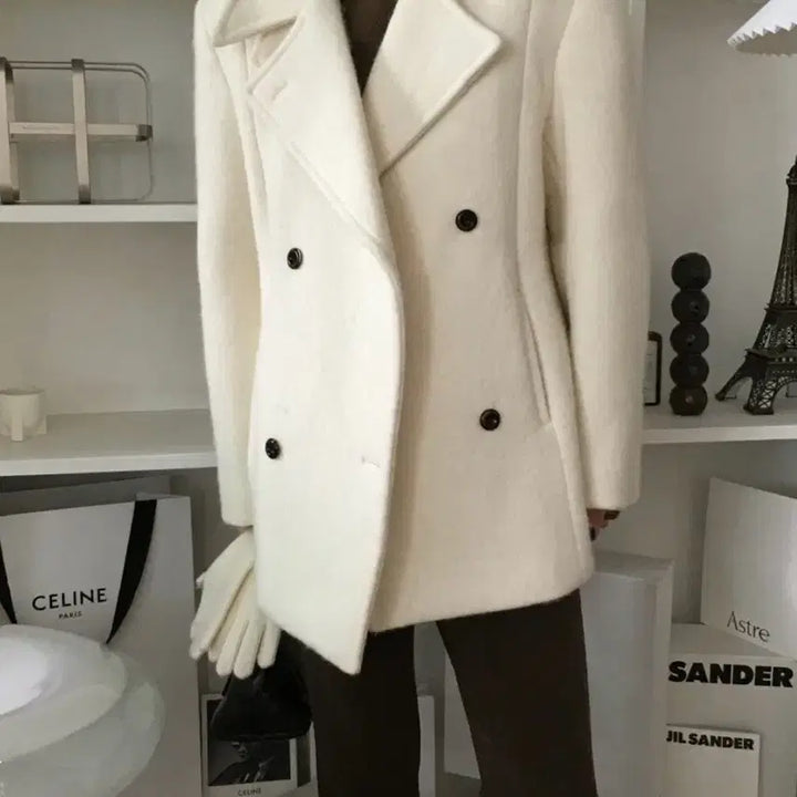 [BUNJANG] London Flat Alpaca Pea Coat / 런던플랏 알파카 피코트