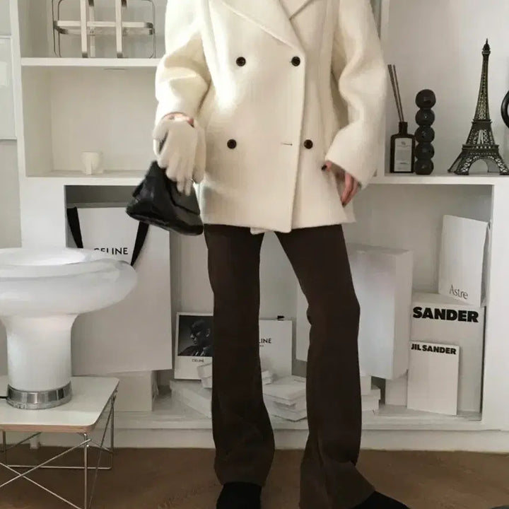 [BUNJANG] London Flat Alpaca Pea Coat / 런던플랏 알파카 피코트