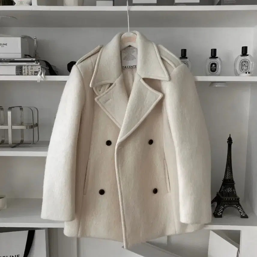 [BUNJANG] London Flat Alpaca Pea Coat / 런던플랏 알파카 피코트