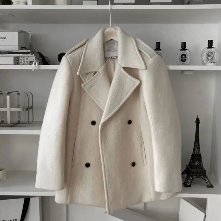 [BUNJANG] London Flat Alpaca Pea Coat / 런던플랏 알파카 피코트