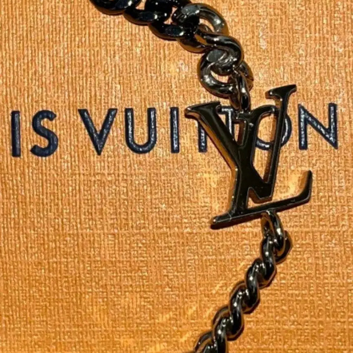 [BUNJANG] Louis Vuitton Chain Necklace Silver Black / 루이비통 체인 목걸이 실버 블랙