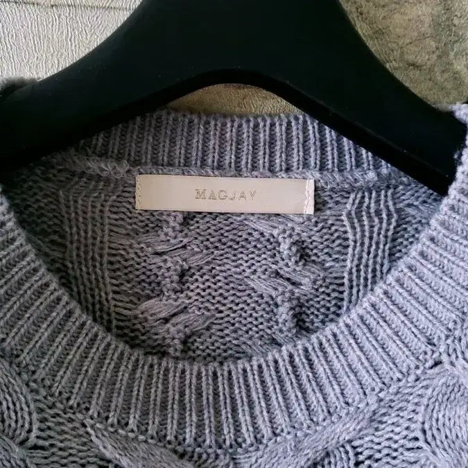 [BUNJANG] MAGJAY Cable Knit Short Sleeve Sweater / MAGJAY 케이블 니트 반팔 스웨터 그레이