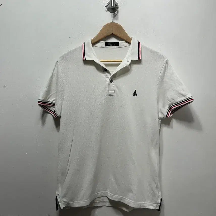 [SOLD OUT] 빈폴 화이트 배색 반팔 폴로티 L