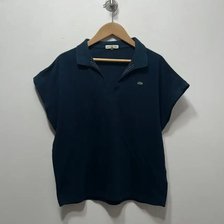 [BUNJANG] Lacoste V-Neck Short Sleeve T-Shirt Navy M / 라코스테 브이넥 반팔 티셔츠 네이비 M