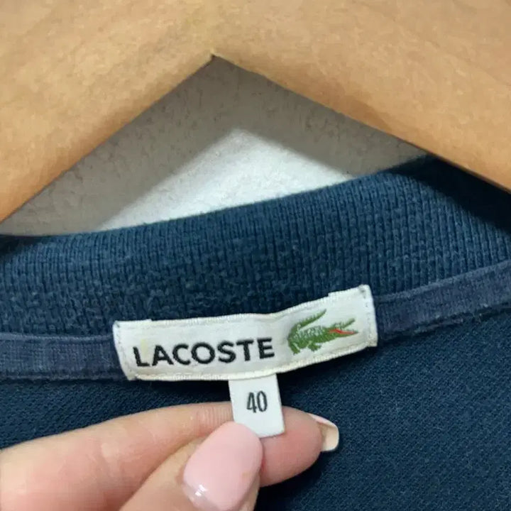 [BUNJANG] Lacoste V-Neck Short Sleeve T-Shirt Navy M / 라코스테 브이넥 반팔 티셔츠 네이비 M