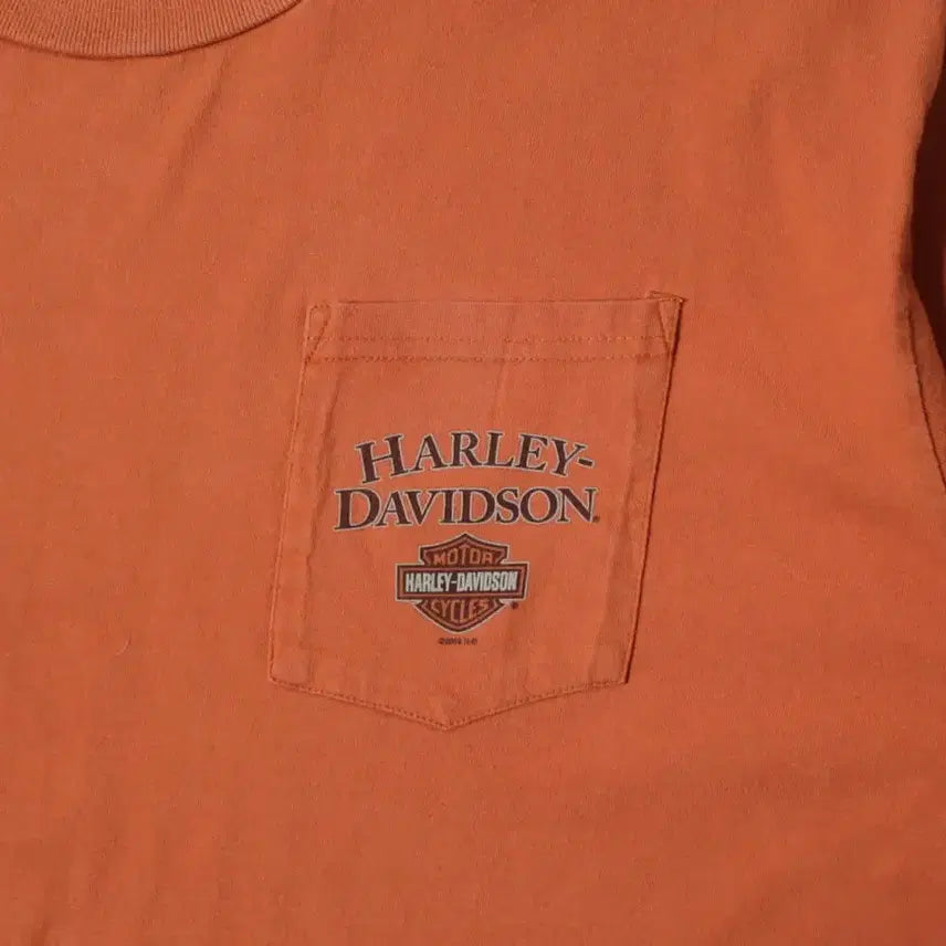 [BUNJANG] Harley-Davidson USA Orange Pocket T-shirt / 00&